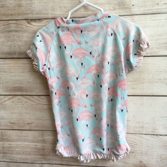 RUFFLE BUTTS TWO‎ PIECE SWIMSUIT IN FLAMINGO PRINT - Picture 8 of 8